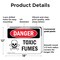 Signmission Toxic Fumes Danger Sign, Plastic, 18in W x 12in L, 2PK OS-2PACK-DS-P-1218-L-1726 - alternate 8